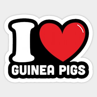 Red Heart I Love Guinea Pigs Sticker